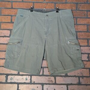 Kuhl Men's M 40 Ambush Cargo Shorts Olive Vintage Patina Hiking Vented 9 Pocket